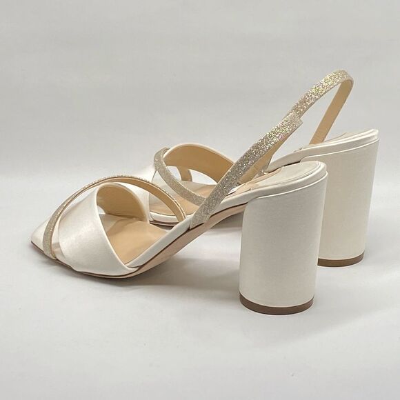 Jimmy Choo Plum Satin & Glitter Slingback Sandals size 39 - Picture 8 of 12